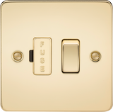 13A Switched Fused Spur Unit - Polished Brass