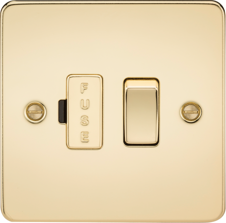 13A Switched Fused Spur Unit - Polished Brass