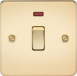 20A 1G DP Switch with Neon - Polished Brass