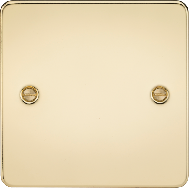1G Blanking Plate - Polished Brass, Flat Plate Design