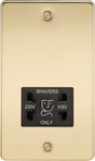115/230V Dual Voltage Shaver Socket - Polished Brass with Black Insert