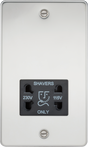 115/230V Dual Voltage Shaver Socket - Polished Chrome with Black Insert