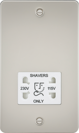 115/230V Dual Voltage Shaver Socket - Pearl with White Insert