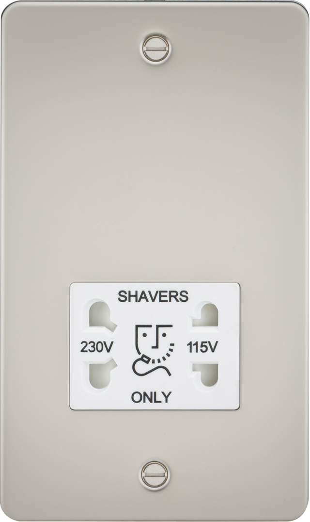 115/230V Dual Voltage Shaver Socket - Pearl with White Insert