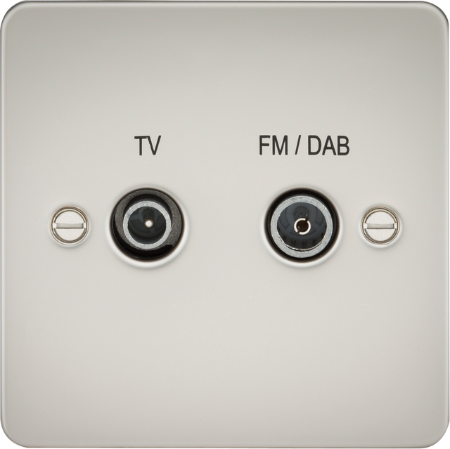 Screened Diplex Outlet (TV, FM DAB) - Pearl