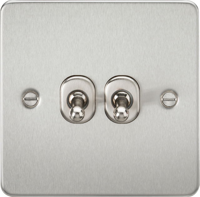 10AX 2G 2-way Toggle Switch - Brushed Chrome