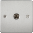 Brushed Chrome TV Outlet (Non-Isolated) - 87.5mm x 87.5mm