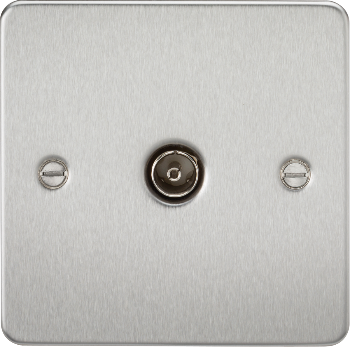 Brushed Chrome TV Outlet (Non-Isolated) - 87.5mm x 87.5mm