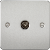 Brushed Chrome TV Outlet (Non-Isolated) - 87.5mm x 87.5mm