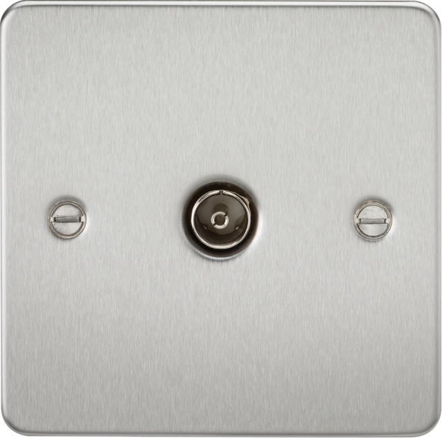Brushed Chrome TV Outlet (Non-Isolated) - 87.5mm x 87.5mm