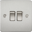 10AX 2G 2-way Switch - Brushed Chrome, Flat Plate Design