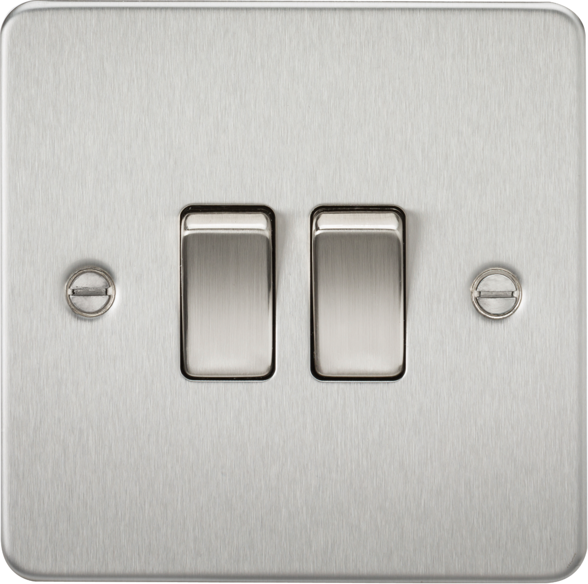 10AX 2G 2-way Switch - Brushed Chrome, Flat Plate Design