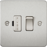 Flat Plate 13A Switched Fused Spur Unit - Brushed Chrome