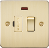 13A Switched Fused Spur Unit with Neon - Brushed Brass