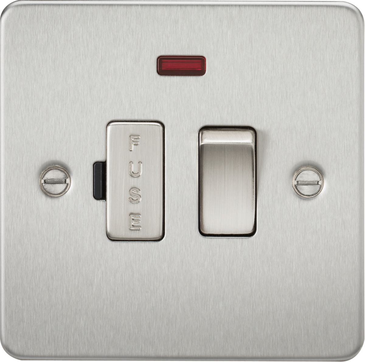 13A Switched Fused Spur Unit with Neon - Brushed Chrome