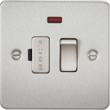 13A Switched Fused Spur Unit with Neon - Brushed Chrome