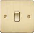 20A 1G DP Switch - Brushed Brass - Flat Plate Design