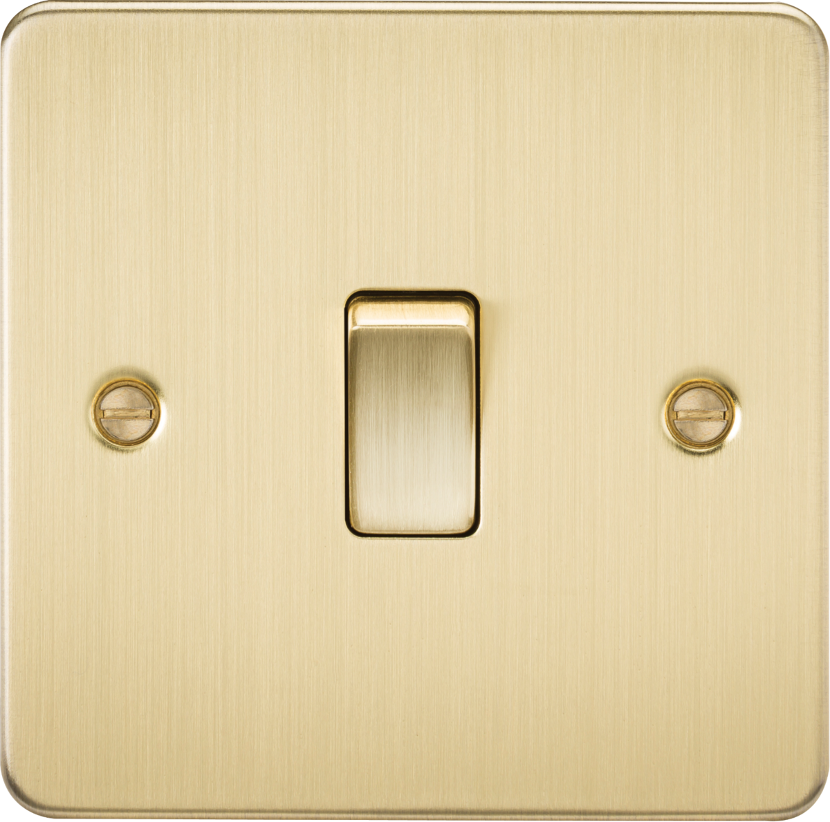 20A 1G DP Switch - Brushed Brass - Flat Plate Design