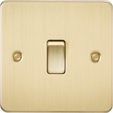 20A 1G DP Switch - Brushed Brass - Flat Plate Design