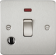 20A 1G DP Switch with Neon & Flex Outlet - Brushed Chrome