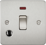 20A 1G DP Switch with Neon & Flex Outlet - Brushed Chrome