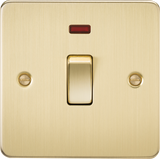 20A 1G DP Switch with Neon - Brushed Brass