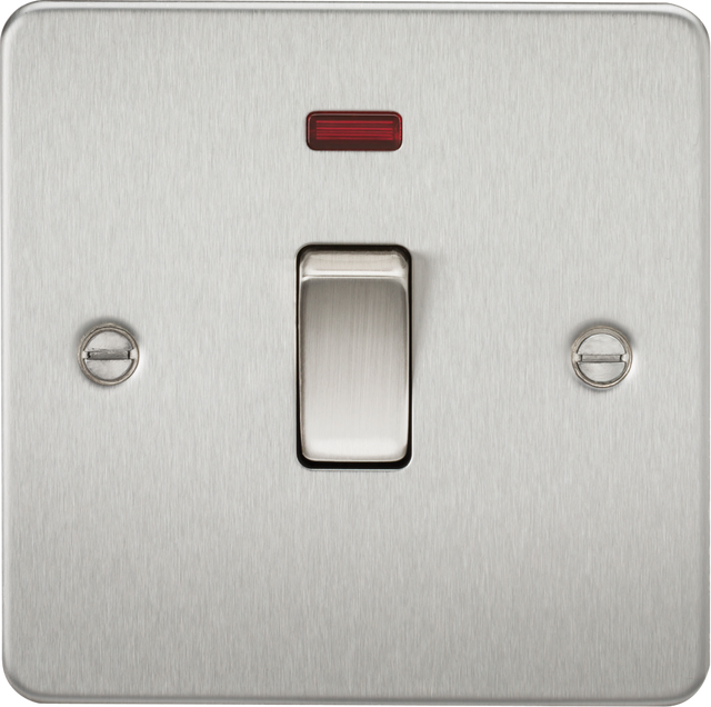20A 1G DP Switch with Neon - Brushed Chrome