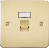 RJ45 Network Outlet - Brushed Brass, Flat Plate Design