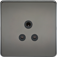 5A Unswitched Socket - Black Nickel with Black Insert