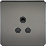 5A Unswitched Socket - Black Nickel with Black Insert