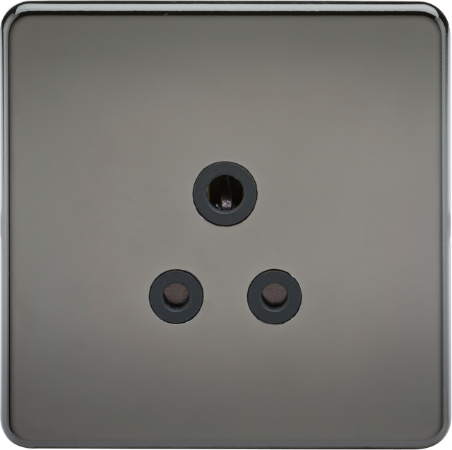 5A Unswitched Socket - Black Nickel with Black Insert