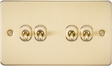 10AX 4G 2-way Toggle Switch - Brushed Brass