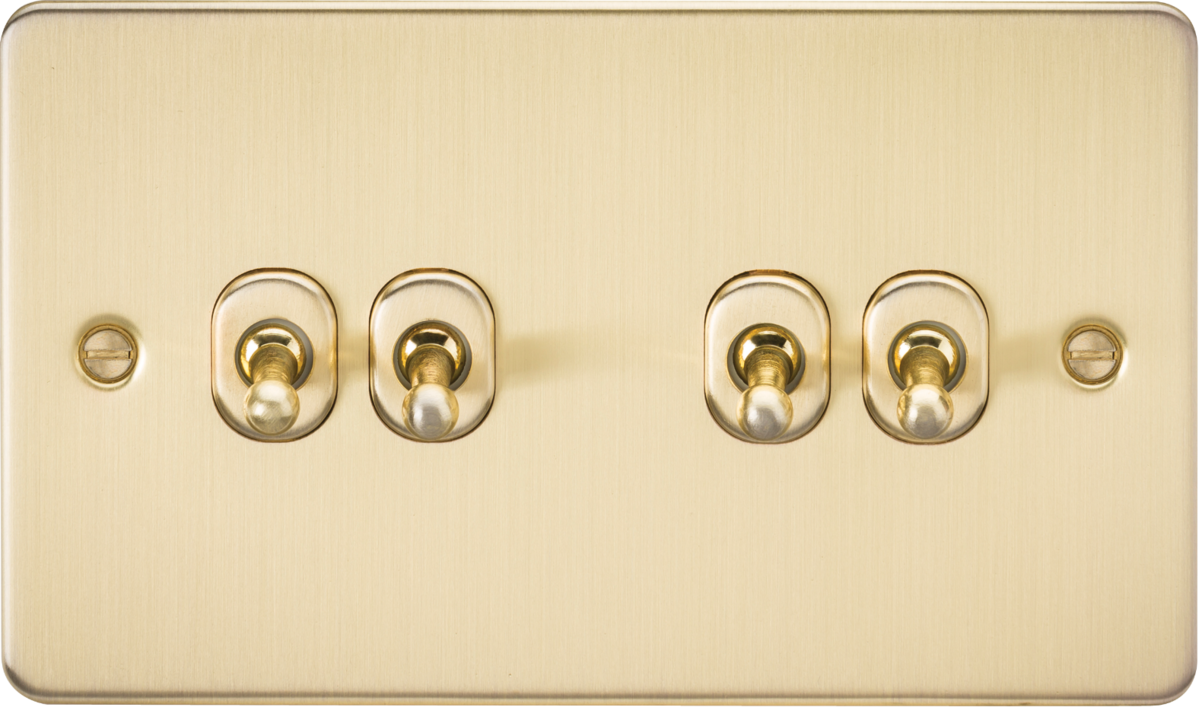 10AX 4G 2-way Toggle Switch - Brushed Brass