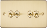 10AX 4G 2-way Toggle Switch - Brushed Brass