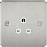 5A Unswitched Socket - Brushed Chrome with White Insert