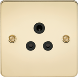 5A Unswitched Socket - Polished Brass with Black Insert