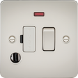 Flat Plate 13A Switched Fused Spur Unit with Neon Indicator and Flex Outlet - Pearl