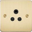 5A Unswitched Socket - Brushed Brass with Black Insert