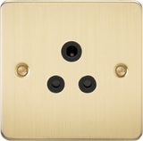 5A Unswitched Socket - Brushed Brass with Black Insert