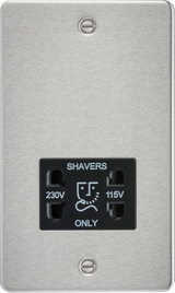 115/230V Dual Voltage Shaver Socket in Brushed Chrome - FP8900BC