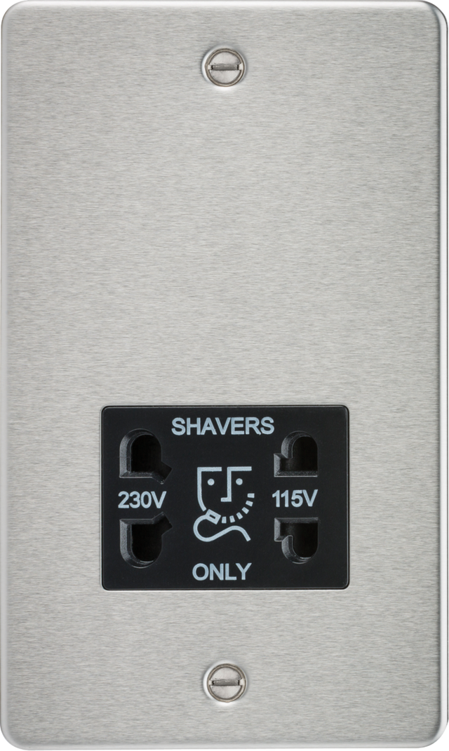 115/230V Dual Voltage Shaver Socket in Brushed Chrome - FP8900BC