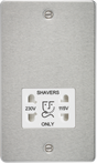 Brushed Chrome Dual Voltage Shaver Socket with White Insert - FP8900BCW