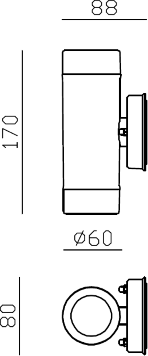 EAMON Up/Down Wall Light Brushed Brass