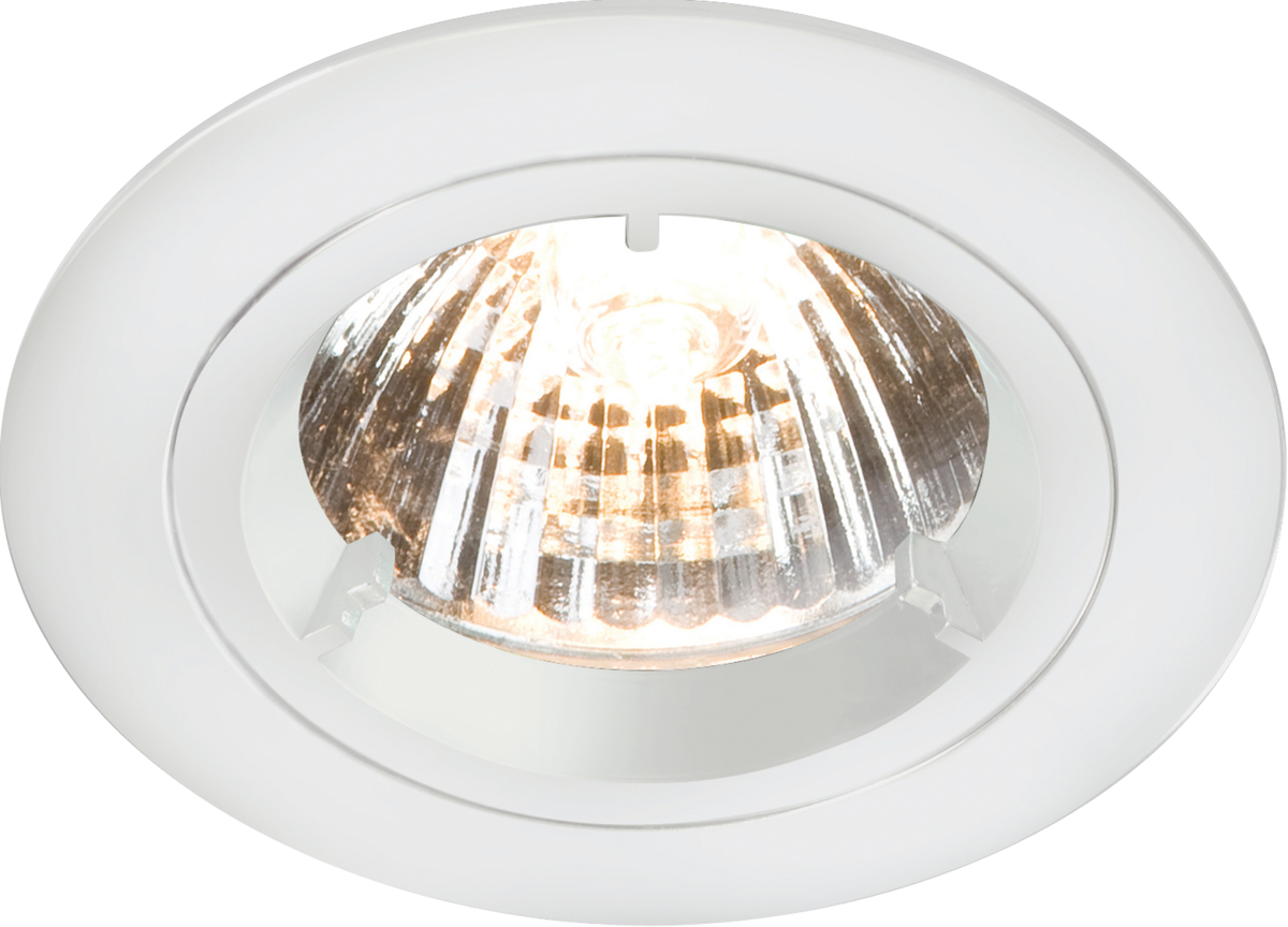 IP20 230V GU10 Gloss White Recessed Fixed Twist & Lock Downlight