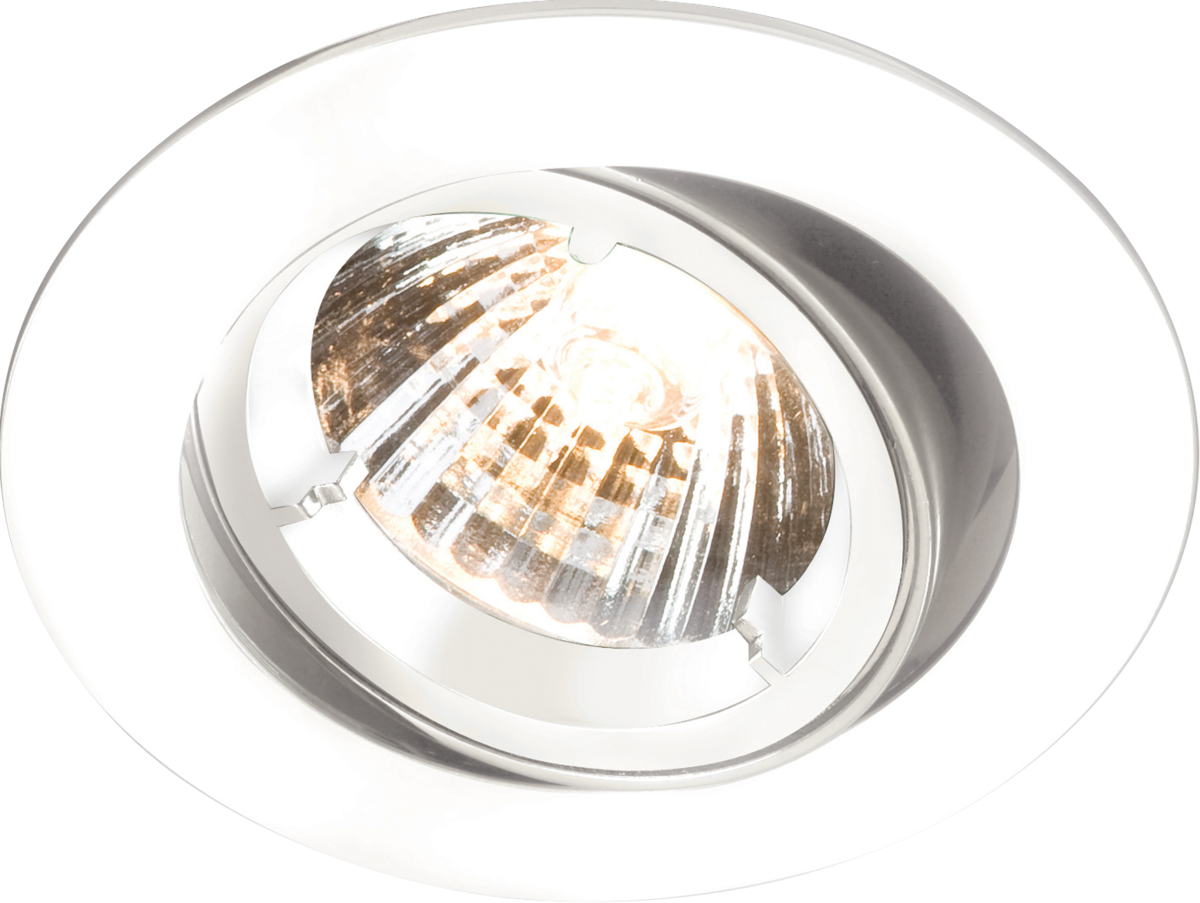 IP20 230V GU10 Gloss White Recessed Tilt Twist & Lock Downlight Image