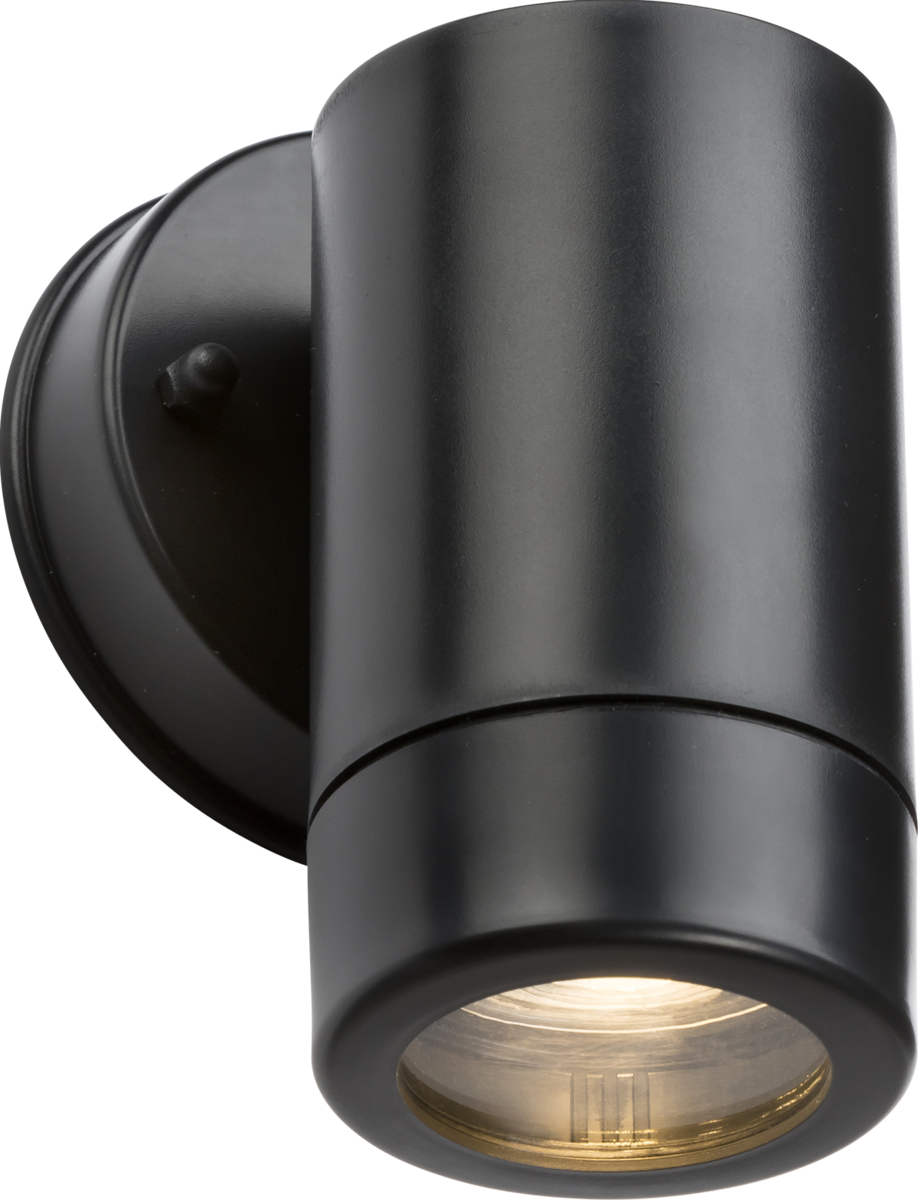 EAMON 230V IP54 GU10 Polycarbonate Single Wall Light - Black