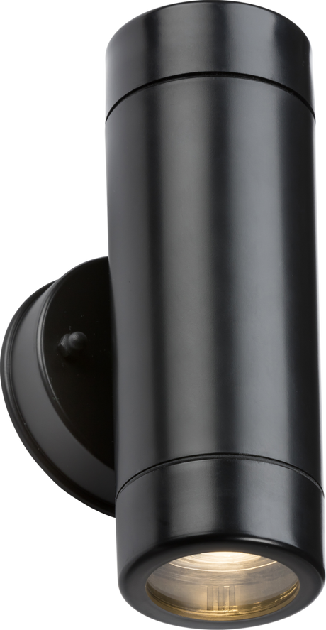 EAMON 230V IP54 GU10 Polycarbonate Up/Down Wall Light - Black