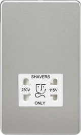 Brushed Chrome Dual Voltage Shaver Socket SF8900BCW