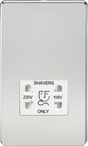 115V/230V Dual Voltage Shaver Socket - Polished Chrome with White Insert