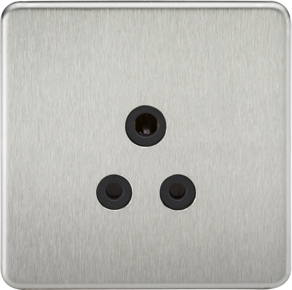 5A Unswitched Socket - Brushed Chrome with Black Insert, SF5ABC
